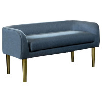 Coaster Furniture 905688 Low Back Upholstered Bench Blue and Gold